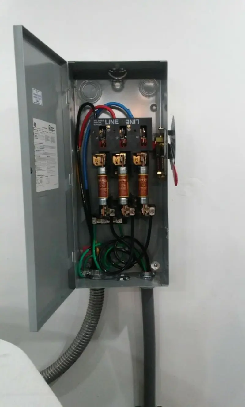 Three-phase disconnect switch installed for Electrical Wiring & Rewiring in City of Orange